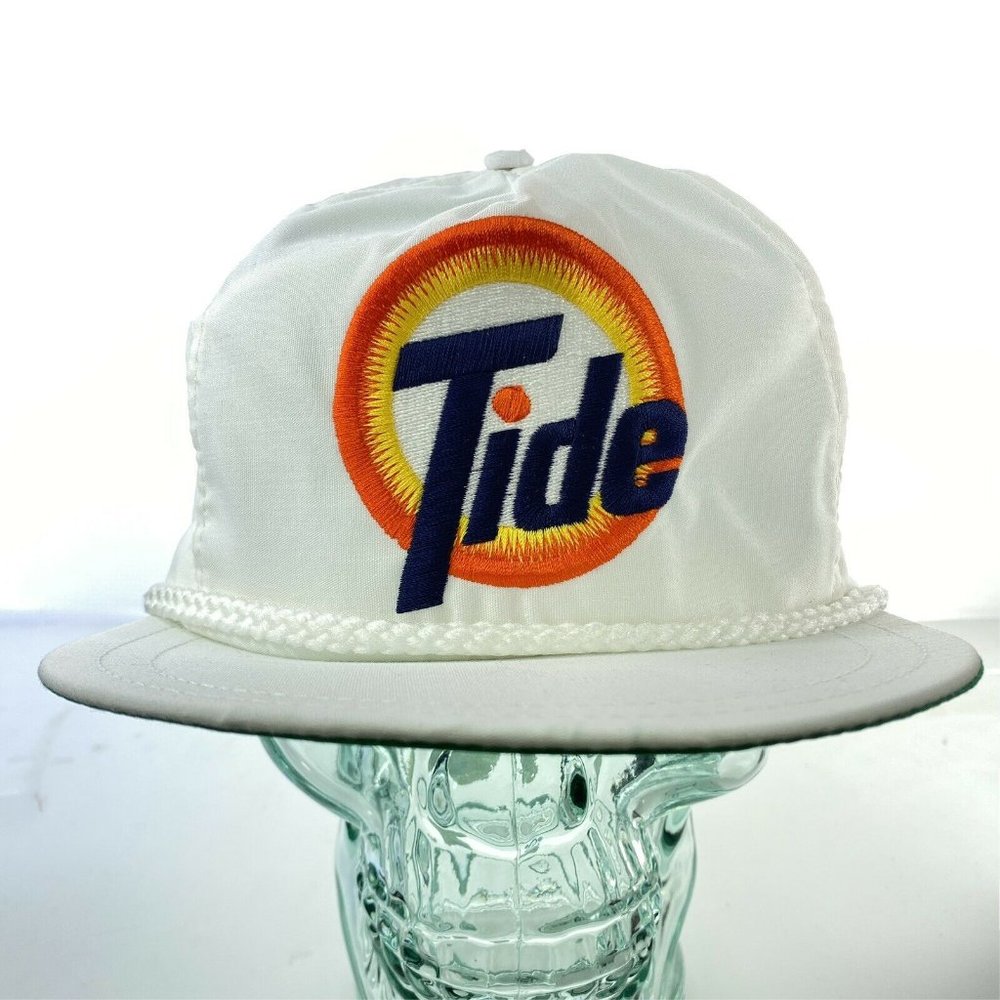 TIDE White Rope Hat Vintage Old Stock Embroidered